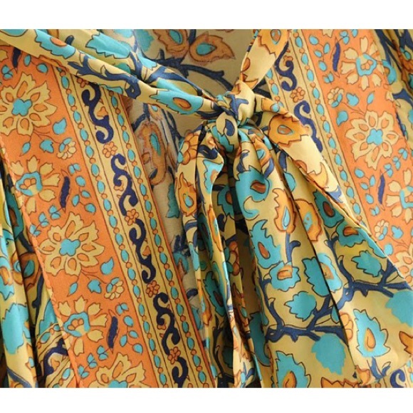 SOLD OUT Golden Fields Bohemian Kimono Wrap Robe - Picture 5 of 7